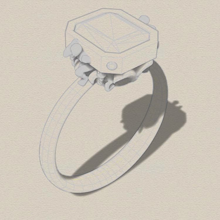Emerald Garden Ring — drawing 2