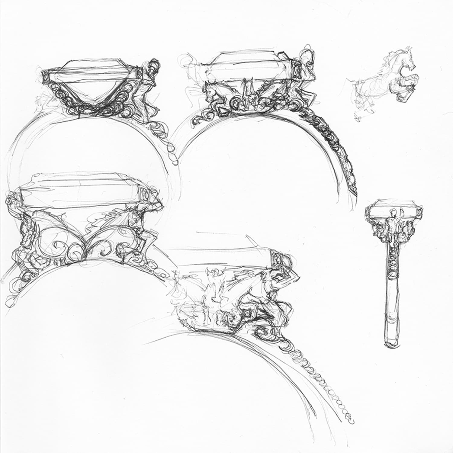 Emerald Garden Ring — drawing 2