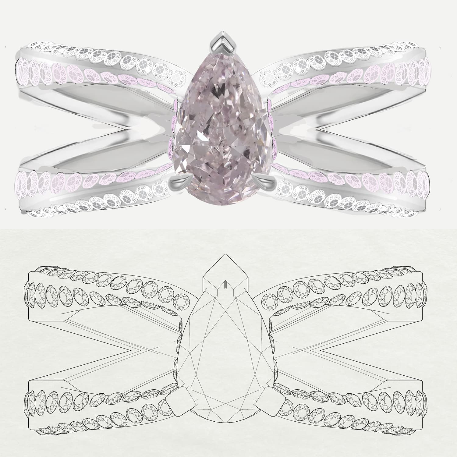 Pear Lover Ring — drawing 3
