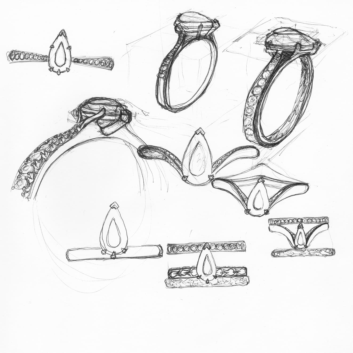 Pear Lover Ring — drawing 1